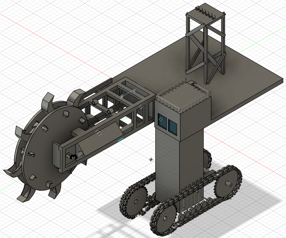 CAD rendering of a student-designed bucket-wheel excavator