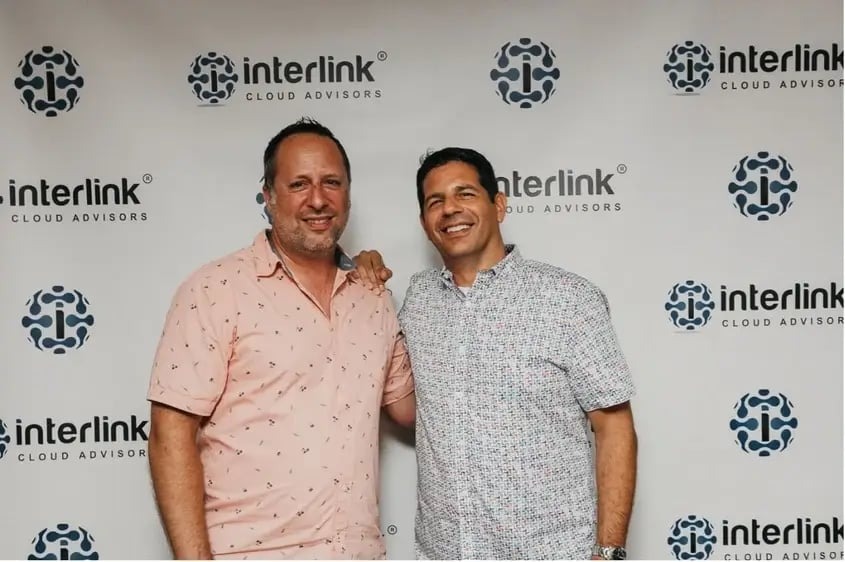 Interlink Cloud Advisors leaders Mike Wilson and Matt Scherocman at the company's tenth anniversary celebration