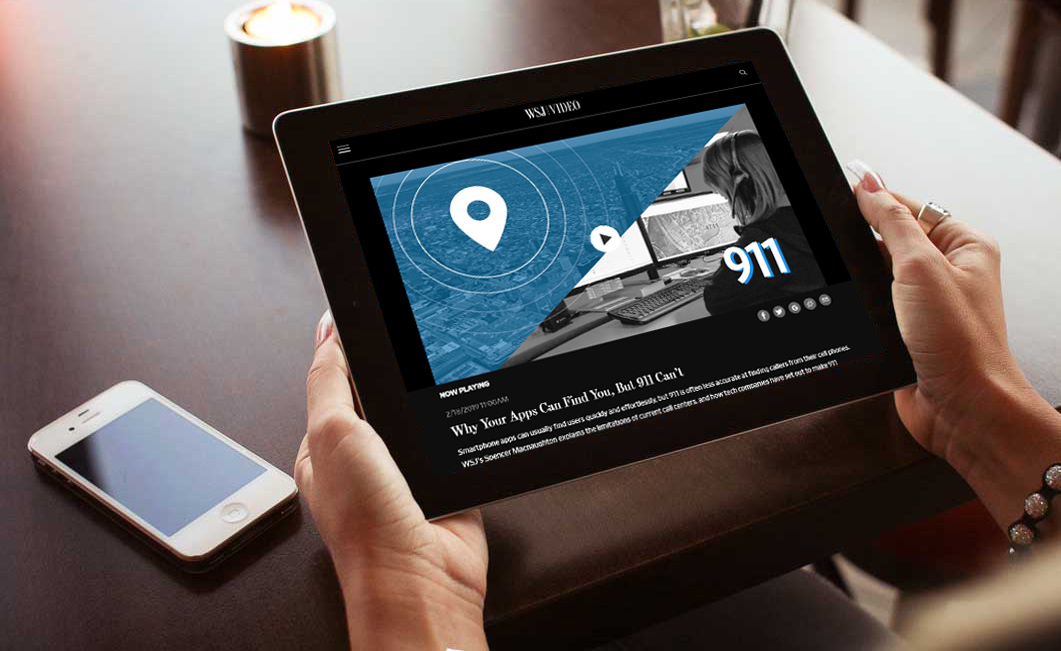 A Wall Street Journal video frame used in the Polaris Wireless case study