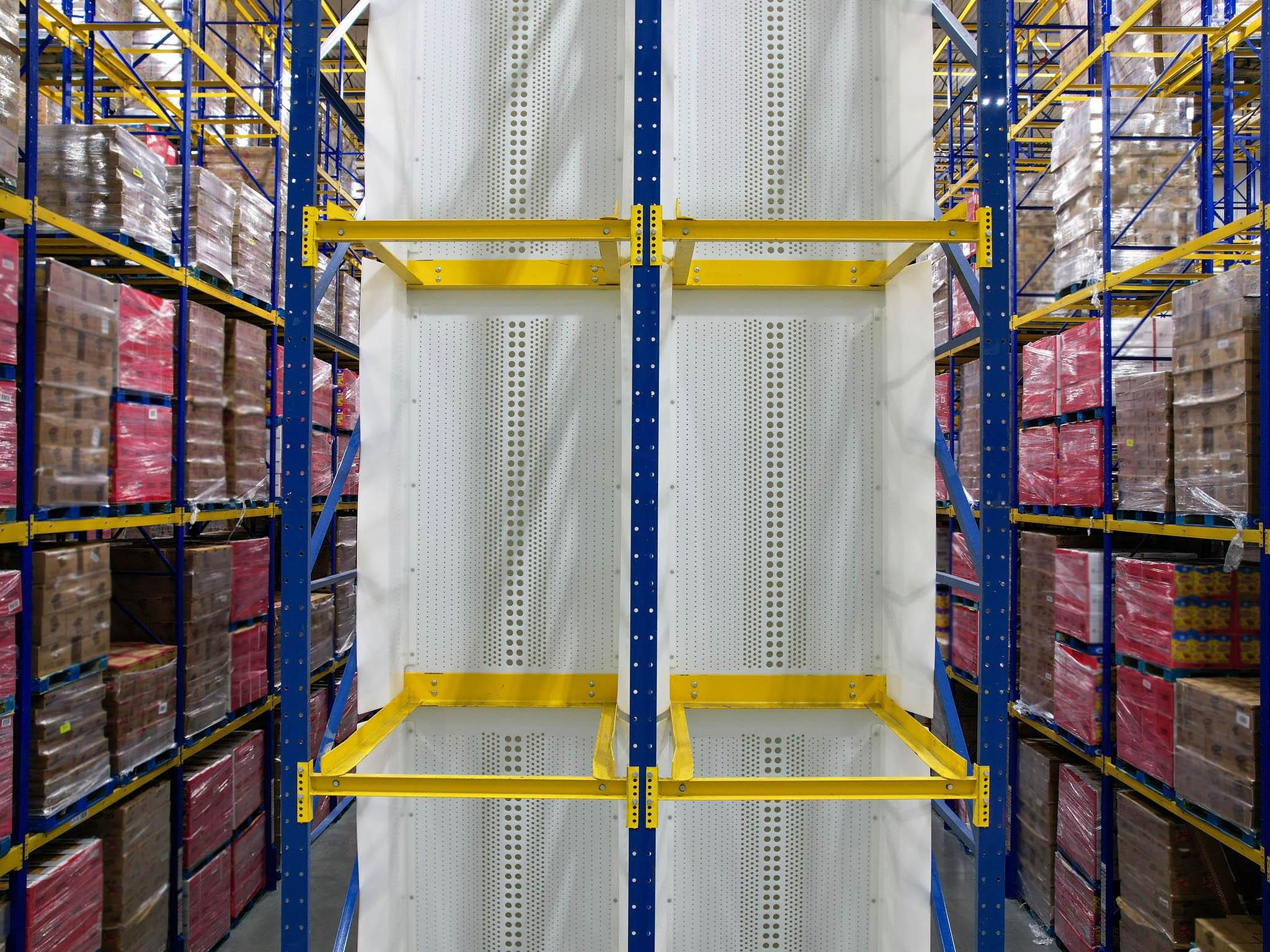 QFR Zone in-rack freezing equipment at Interstate’s Anderson warehouse