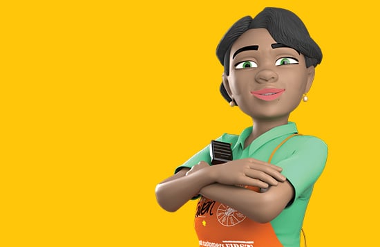 An animated Home Depot worker created for an Intertek Catalyst program