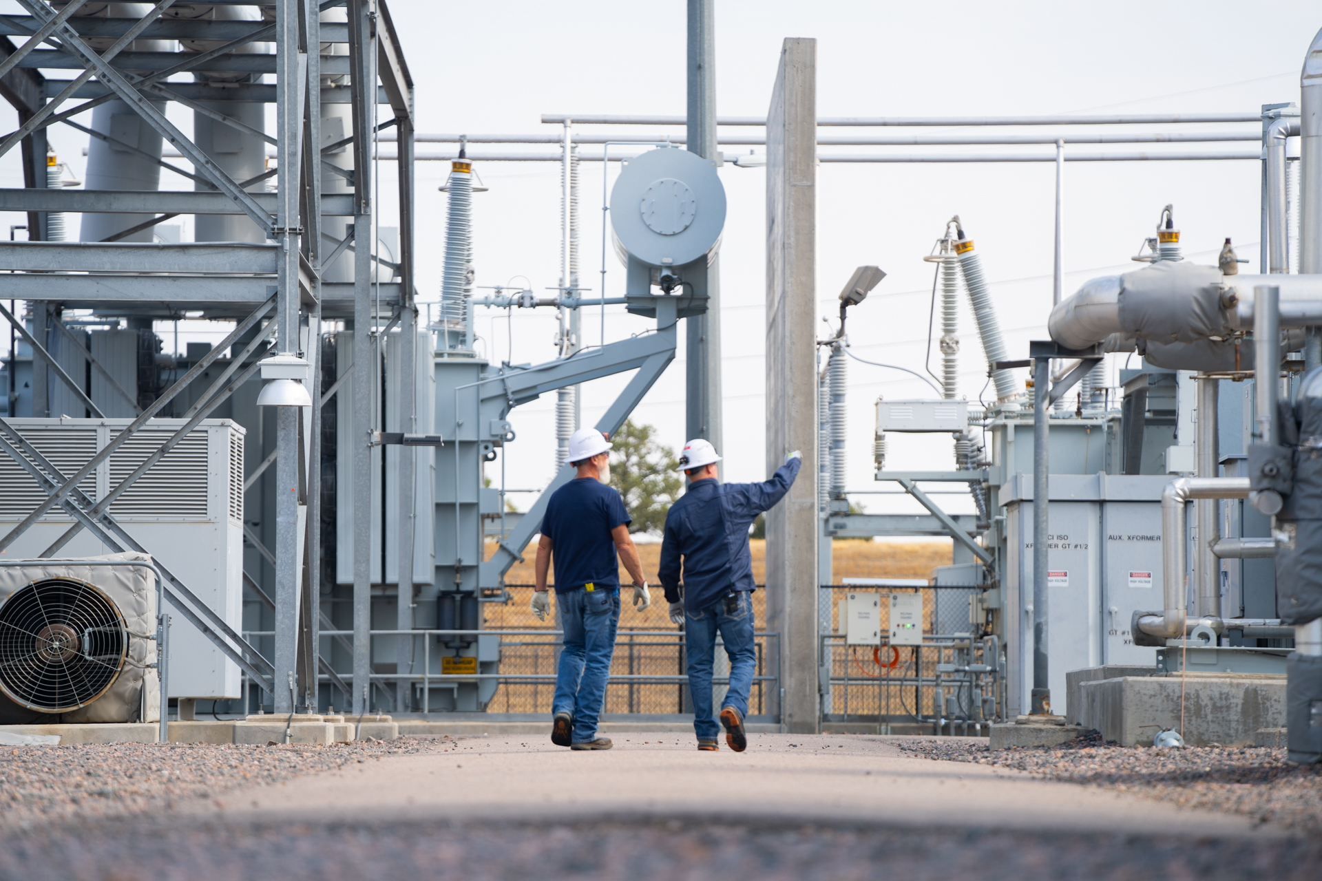 Invenergy workers at an energy infrastructure site