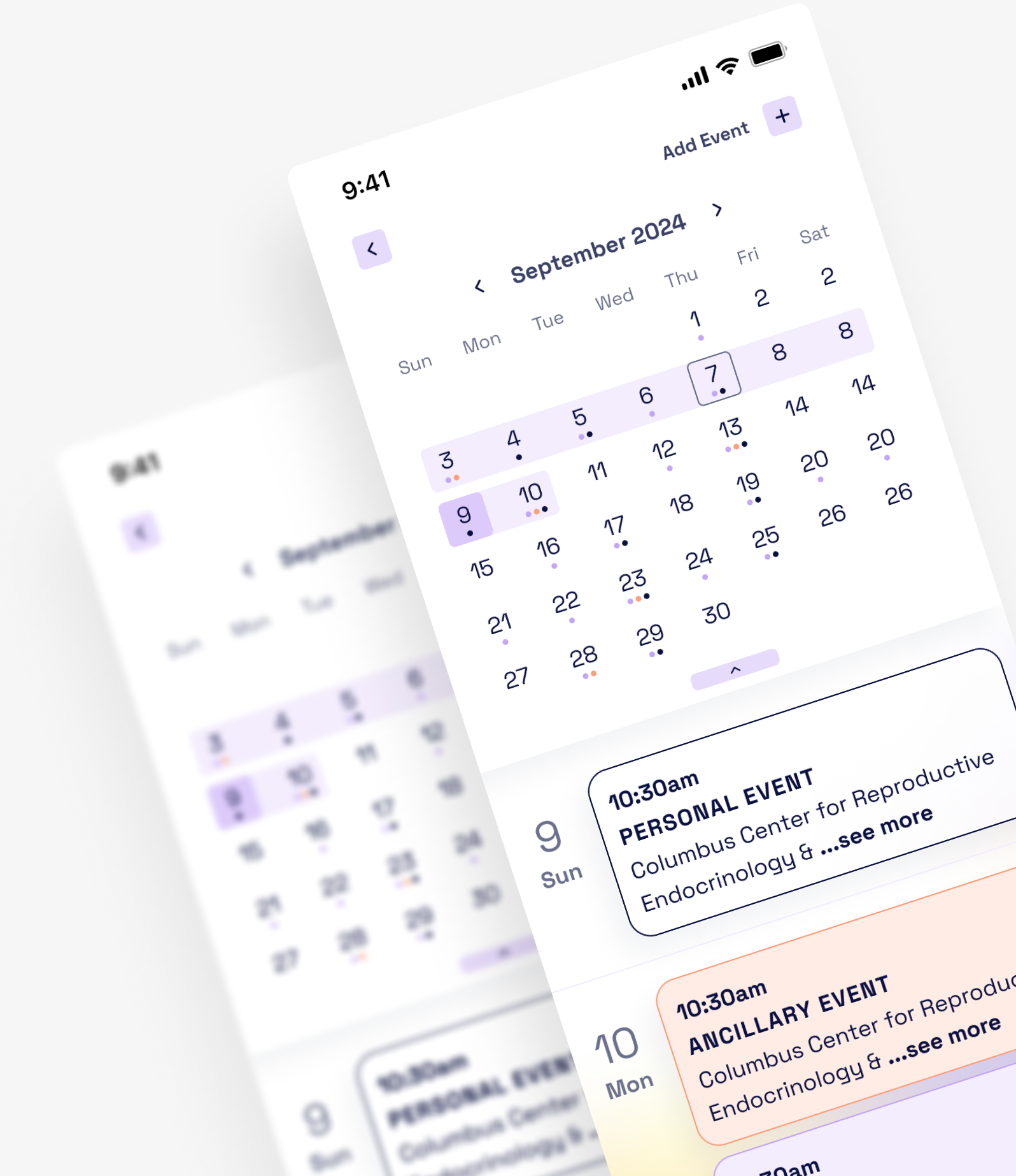 Medication and appointment calendar interface from inVerita’s four-in-one healthcare platform case study