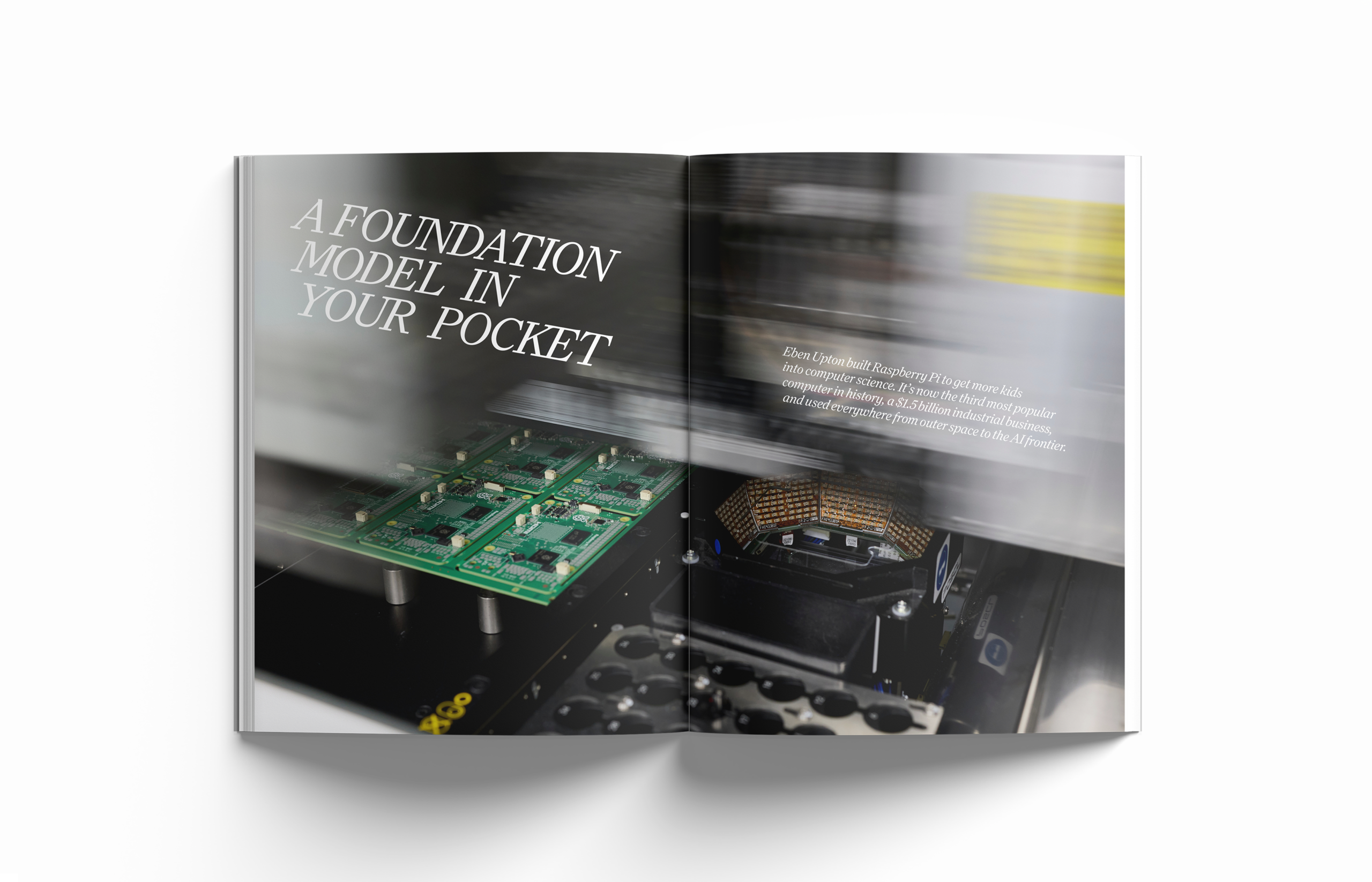 Open spreads of the Colossus print magazine