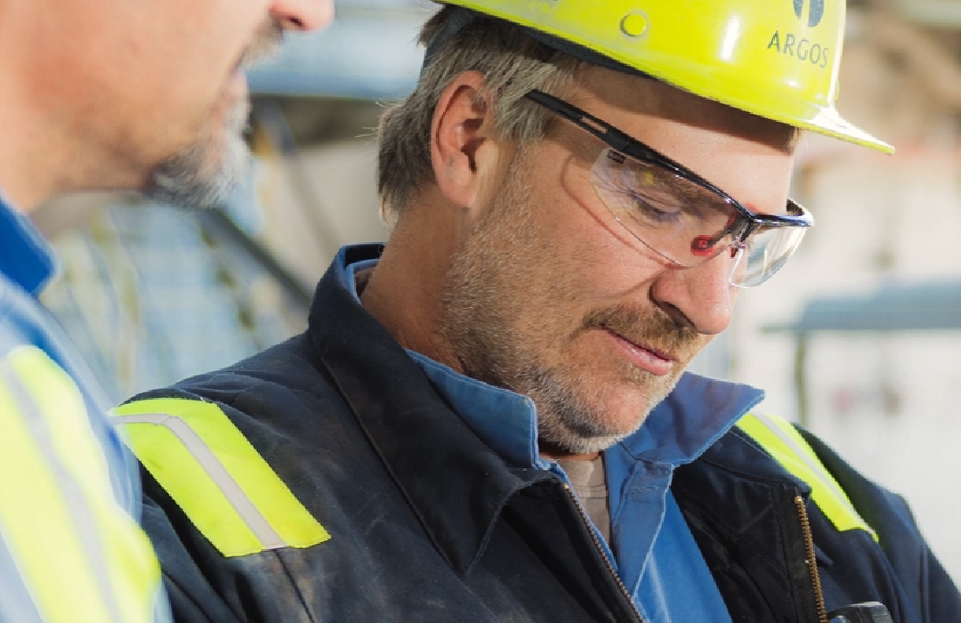 Argos worker in safety equipment featured in an IPCOMM video project