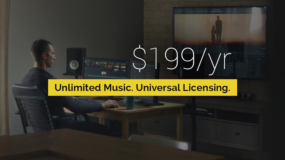 Artlist’s 2016 advertising artwork offering unlimited music and universal licensing for $199 a year