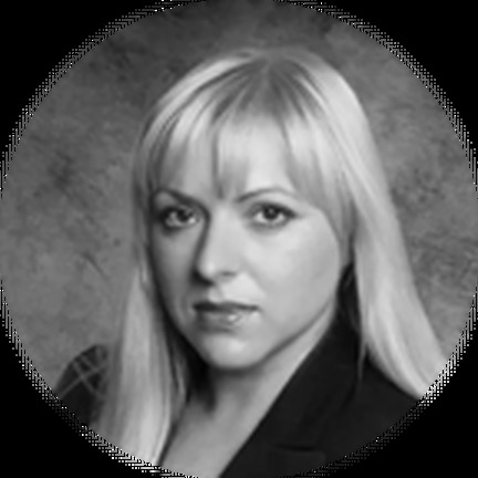 Earlier monochrome press portrait of Irina Jakovleva
