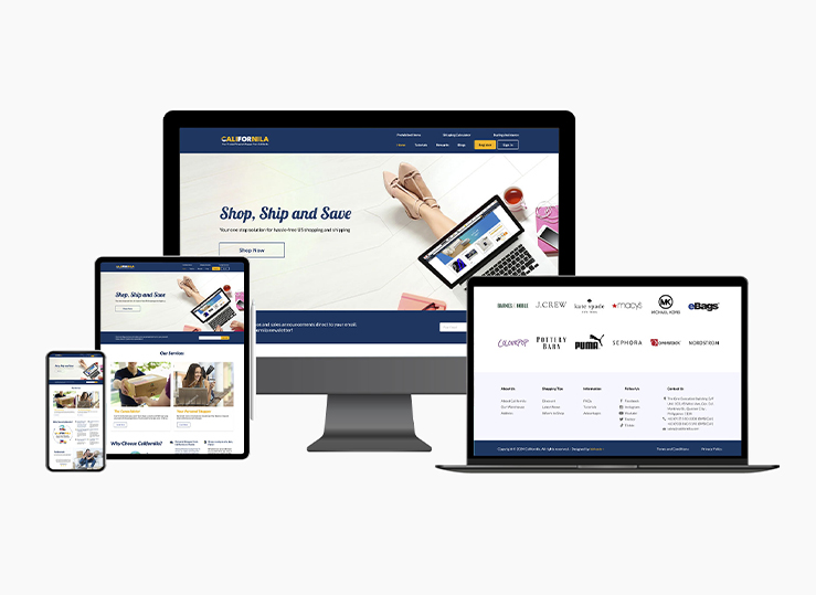 Californila e-commerce website shown in an agency portfolio device mockup