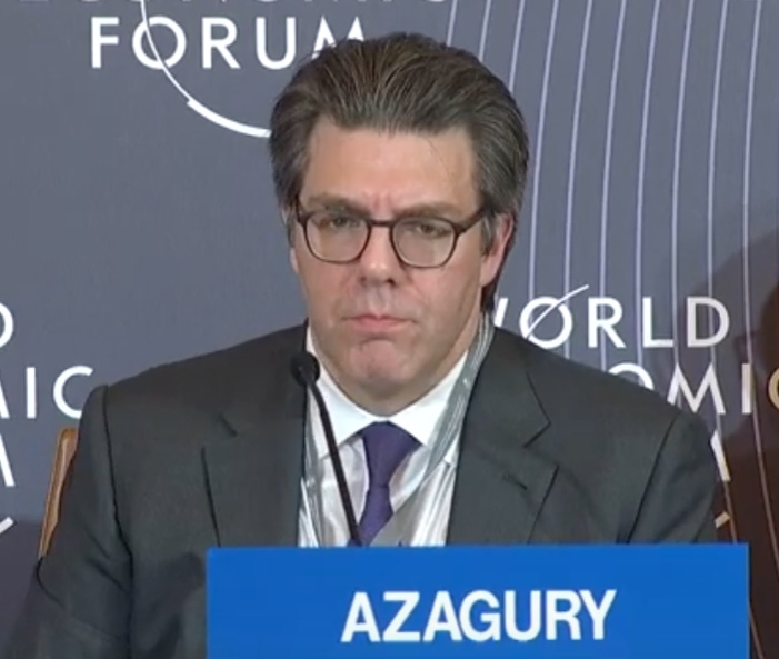 Jack Azagury speaking on a panel at the World Economic Forum Special Meeting in Riyadh in April 2024