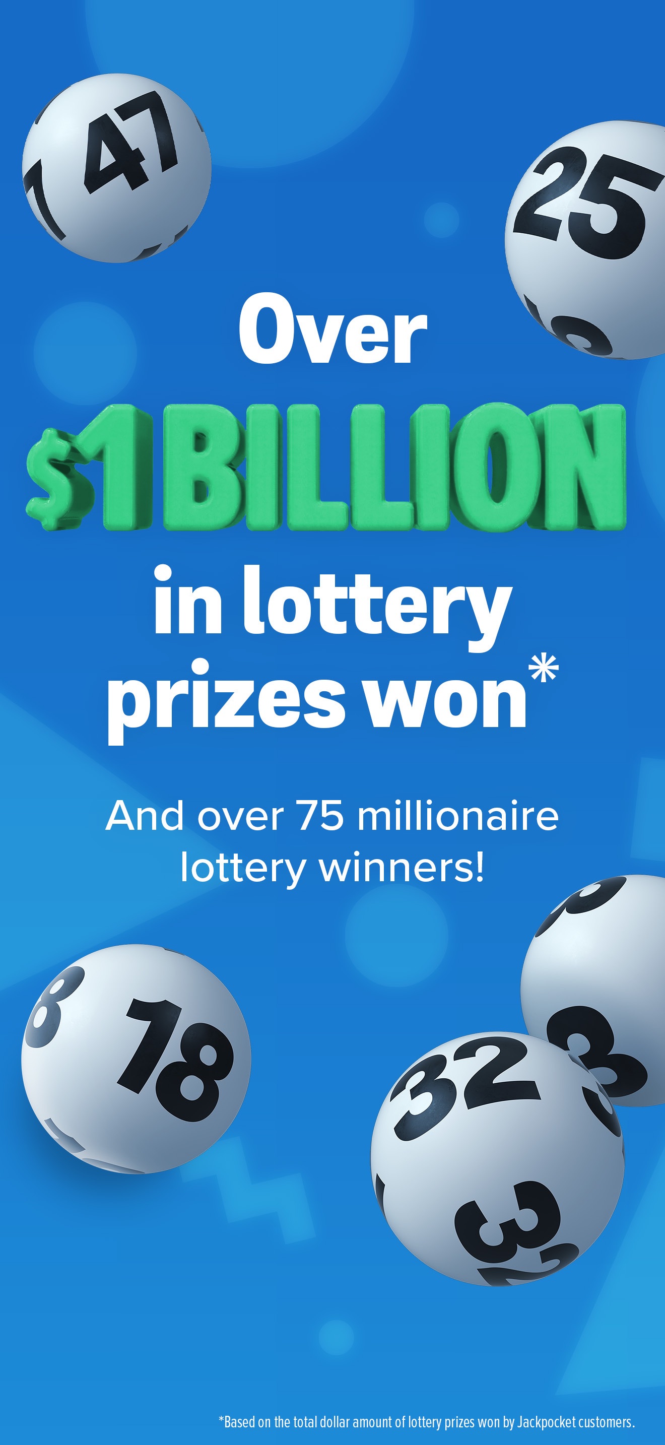 Jackpocket Lottery App official product screen showing lottery game ordering options