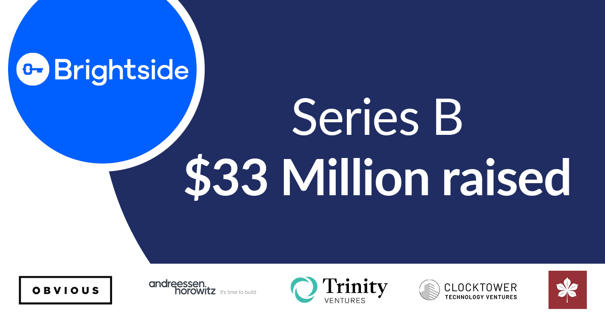 Brightside Series B announcement graphic stating 33 million dollars raised