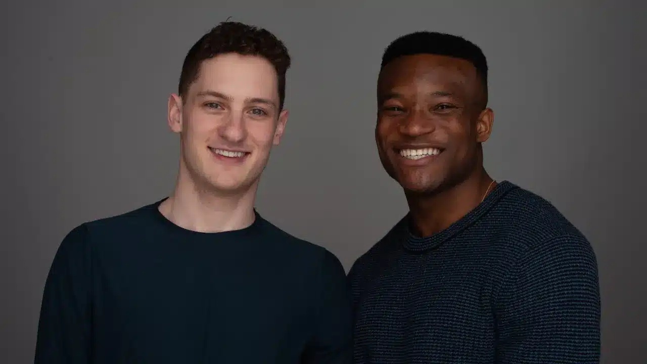 Novig co-founders Jacob Fortinsky, left, and Kelechi Ukah, right