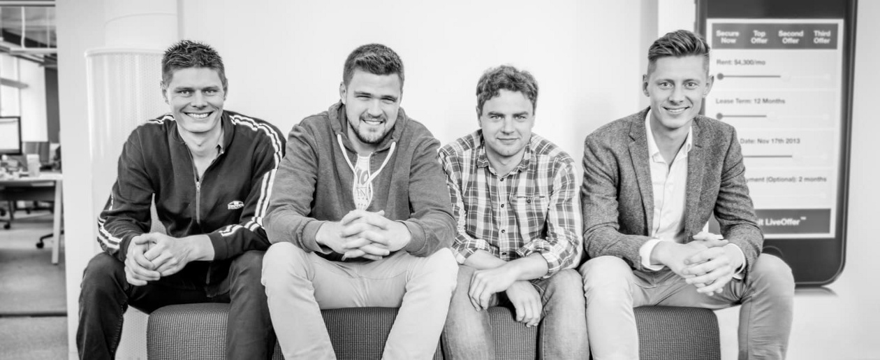 The four Cobalt co-founders sitting together in an early company photograph