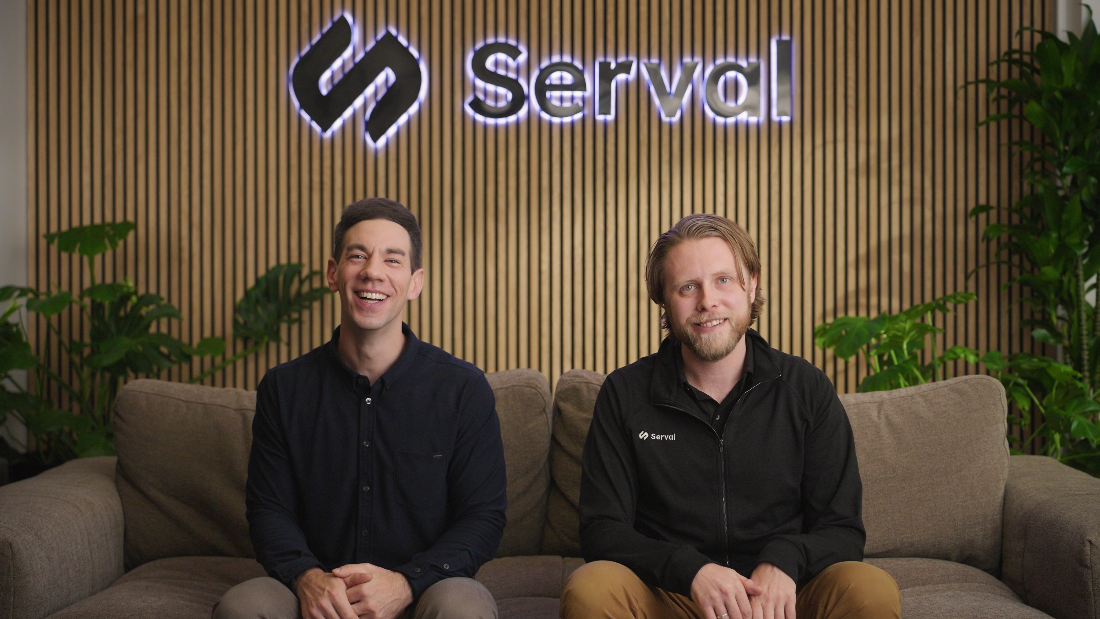 Jake Stauch and Alex McLeod seated in the Serval office