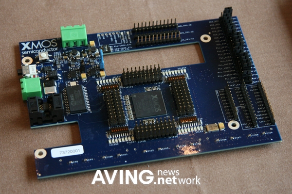 An early XMOS development board photographed at the Seoul presentation