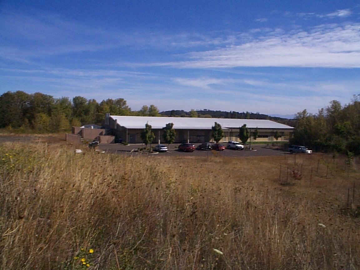 Gene Tools facility in Philomath, Oregon, viewed from the hillside to the east