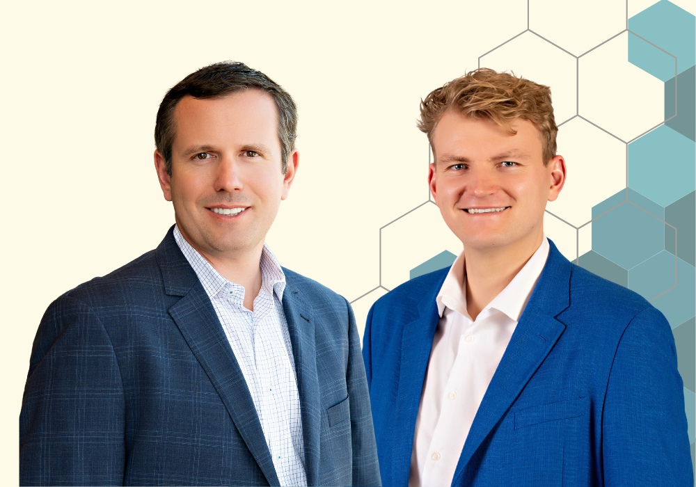 Sower Commercial press graphic showing Jared Hollinger on the left beside a colleague
