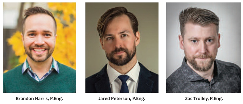 Published portraits of Brandon Harris, Jared Peterson, and Zac Trolley, with Peterson in the centre