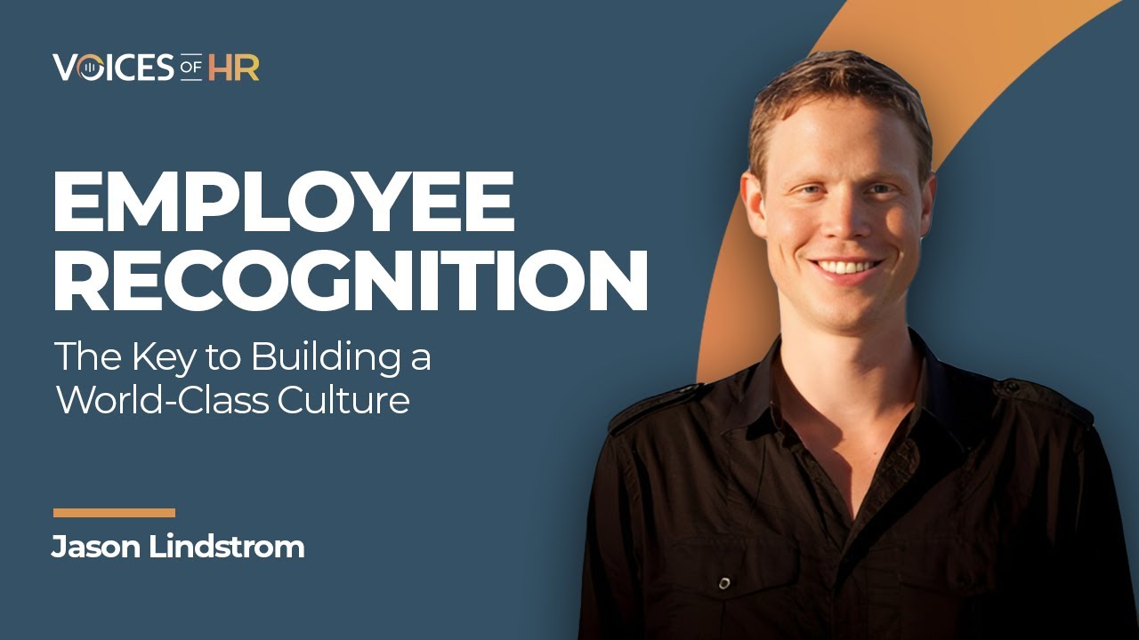 Voices of HR episode artwork featuring Jason Lindstrom and the subject of employee recognition