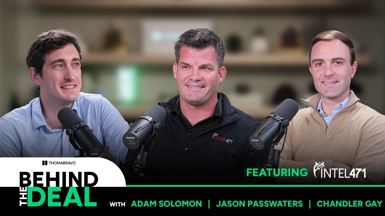 Behind the Deal episode artwork showing Jason Passwaters in the center, with Adam Solomon and Chandler Gay