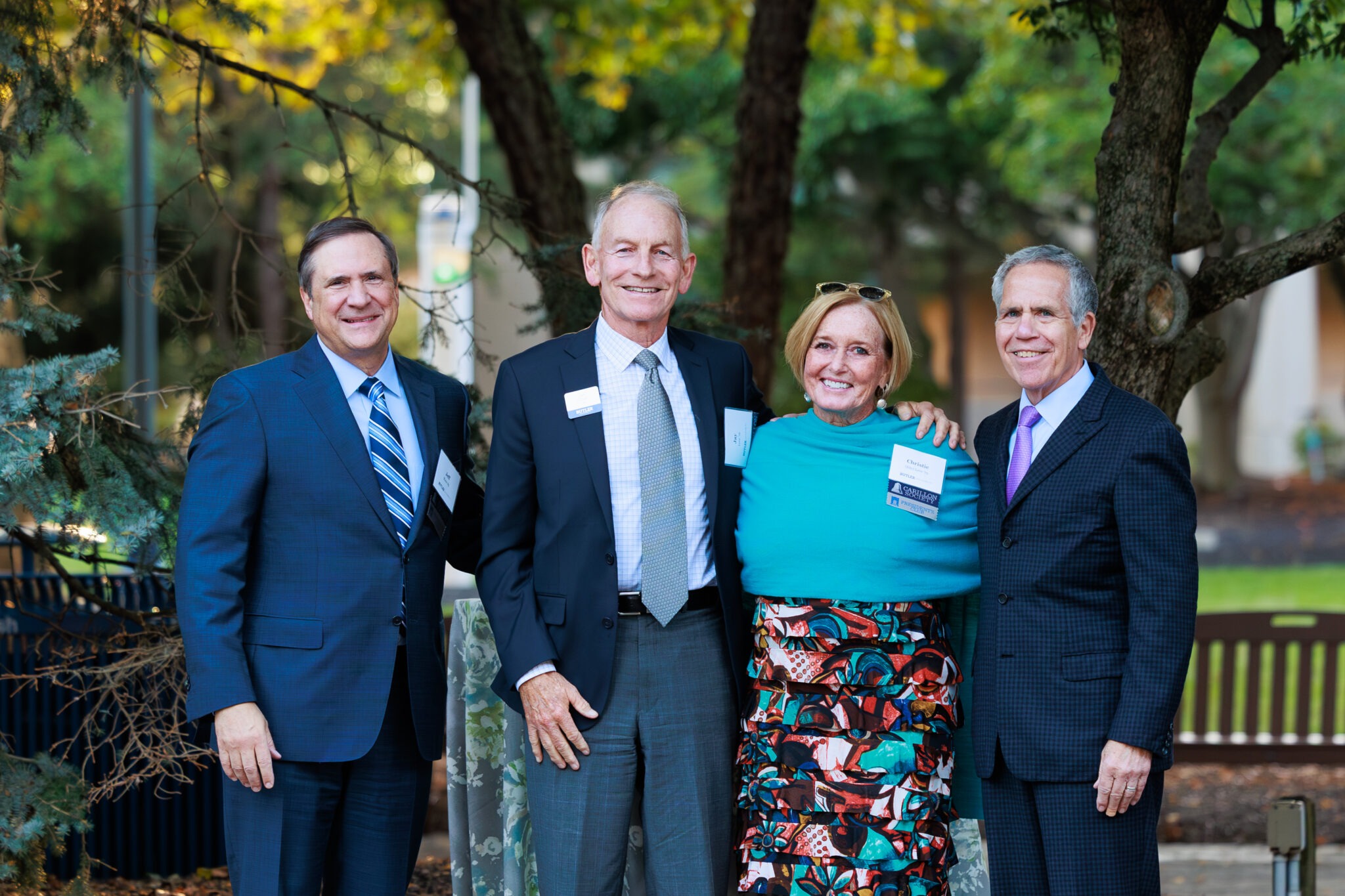 Jay and Christie Love, the two people in the center, with fellow attendees at Butler's 2025 donor recognition event