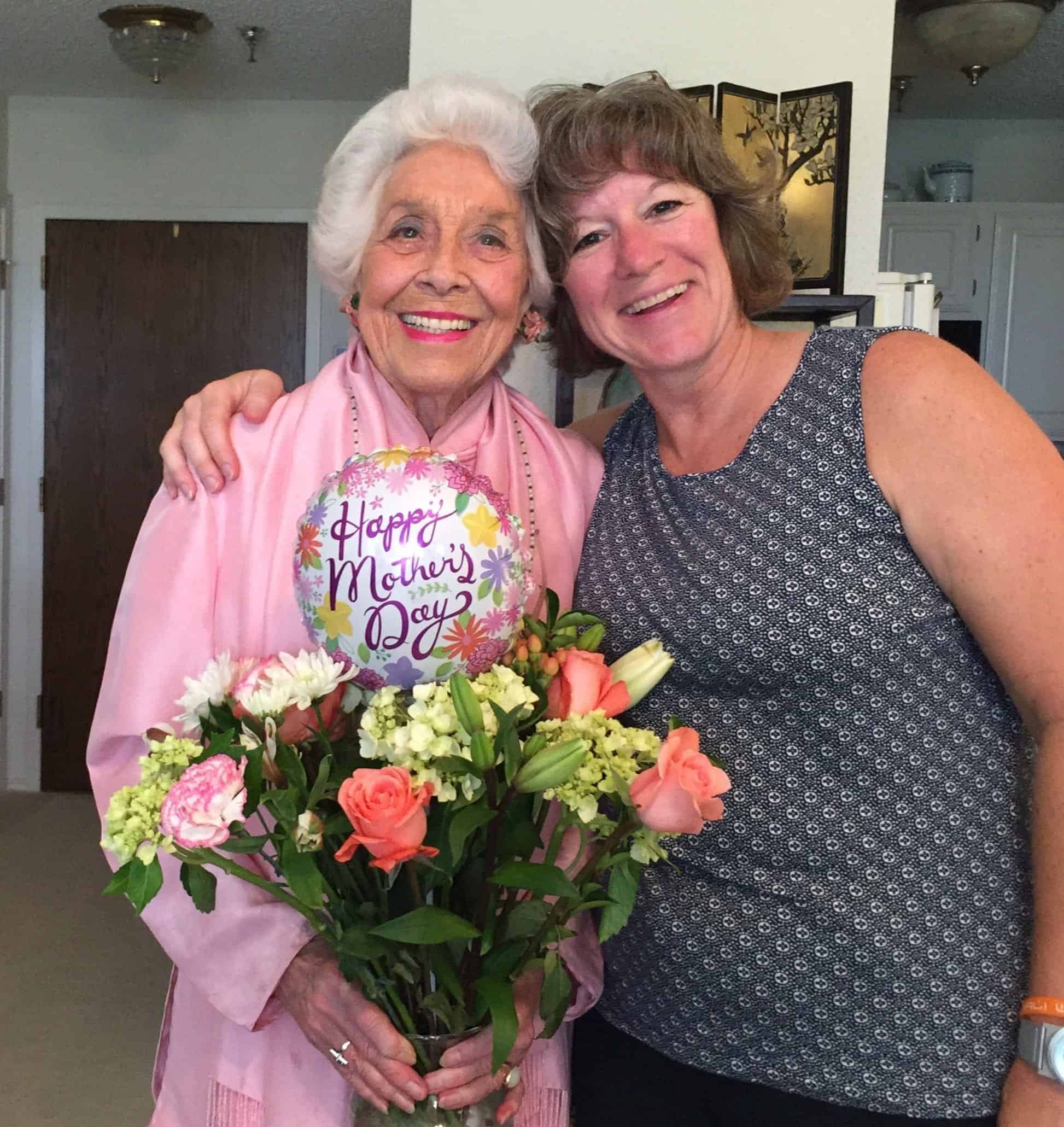 Jean Anne Booth with her mother at a Mother’s Day celebration