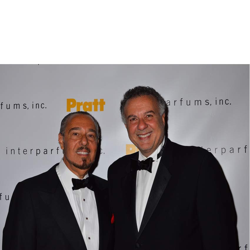 Marc Rosen, left, and Jean Madar in dinner jackets at the 2016 Art of Packaging gala