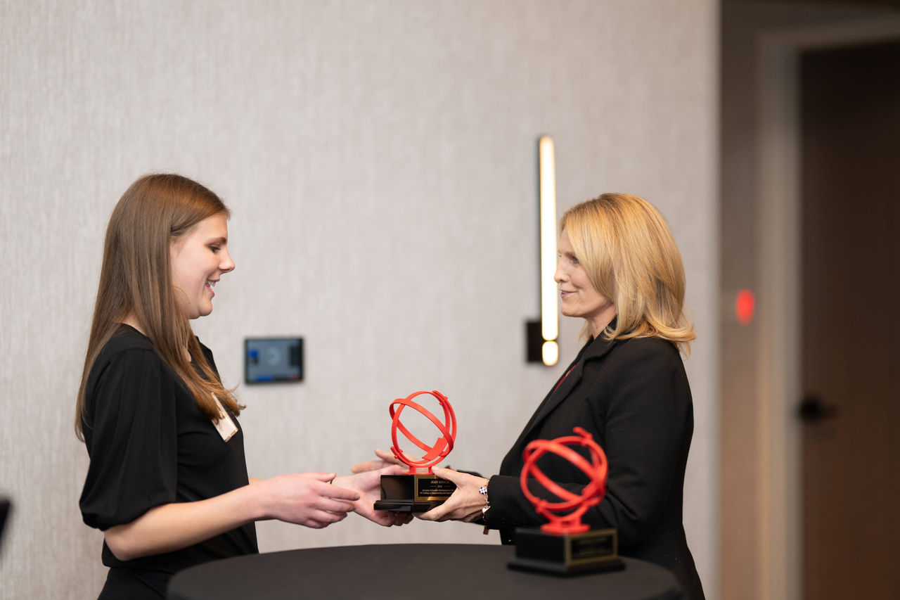 Jean Savage receiving recognition at the University of Cincinnati