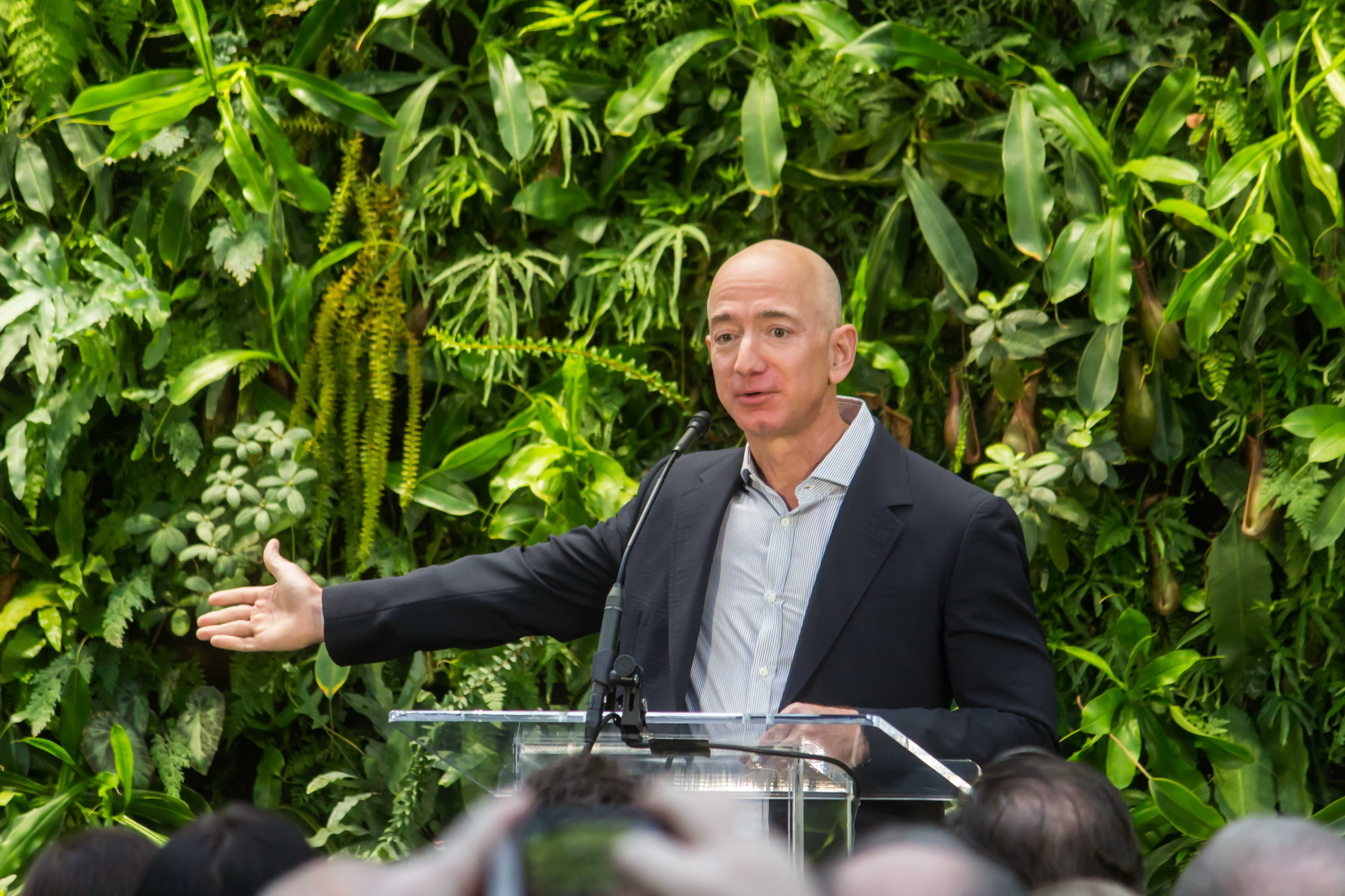 Jeff Bezos at the opening of Amazon's Spheres in Seattle in 2018