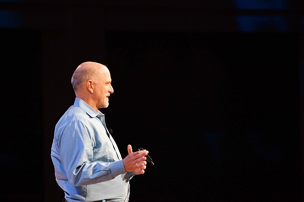 Jeff Harmening speaking onstage