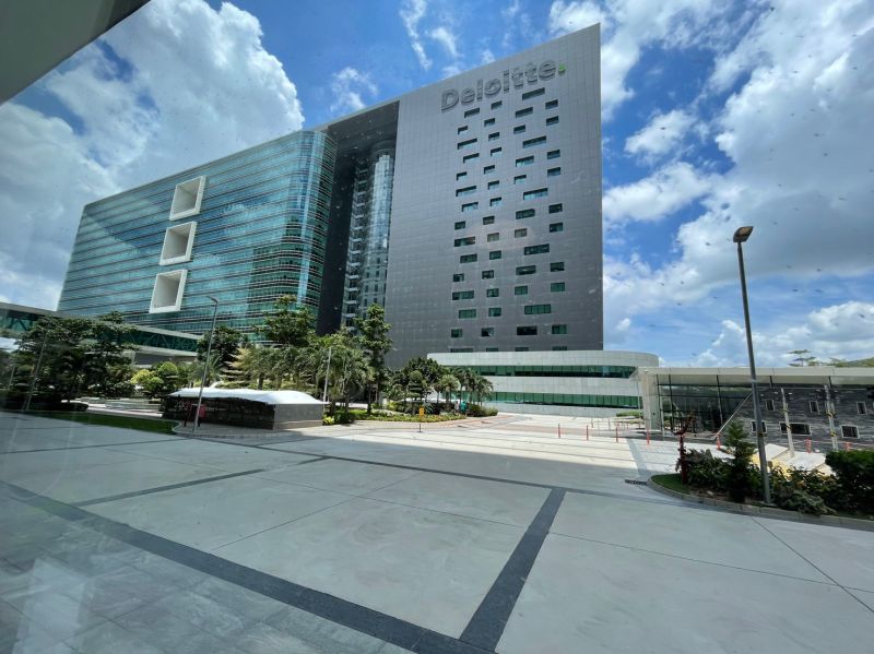 Deloitte office building photographed during the India visit Jeff Harvey described in July 2022