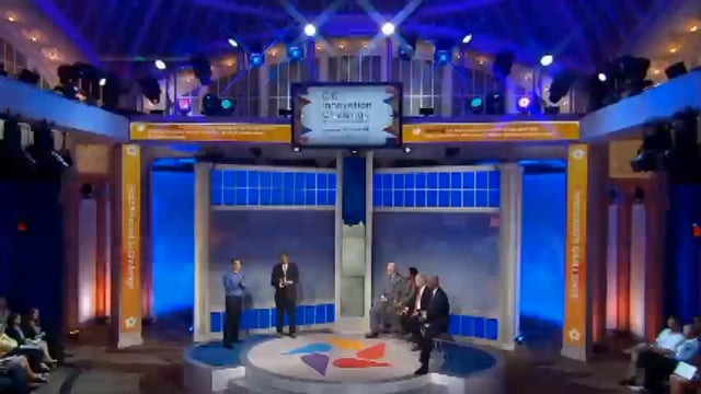 The NBC Innovation Challenge stage during NoRedInk's winning appearance
