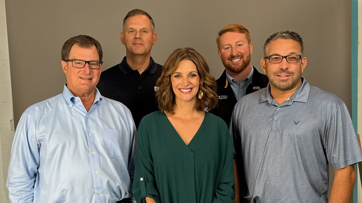 Pat Beyer, Jeff Woosnam, Kristi Wells, Barrett Conway and Bruce Spiridonoff together for the Safe House Project initiative