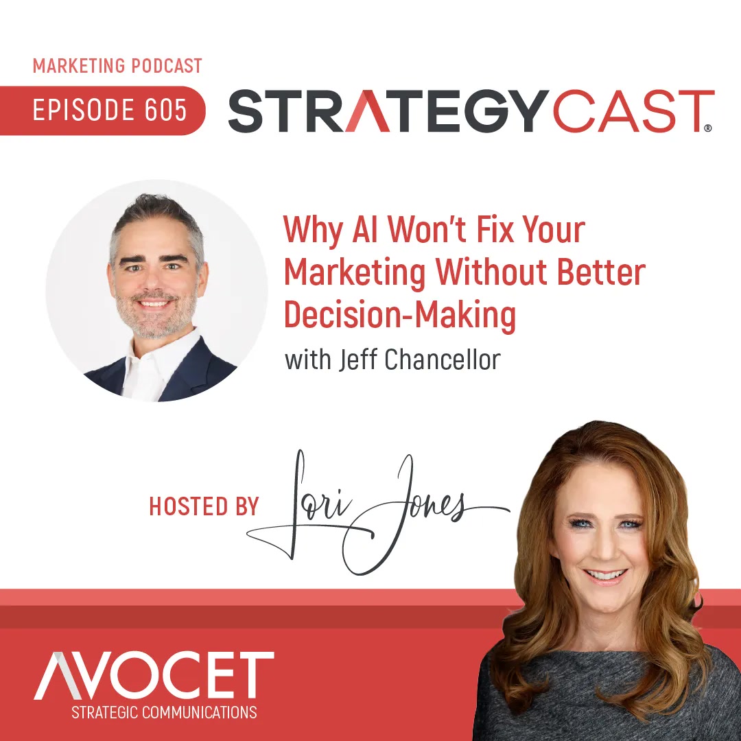 StrategyCast episode graphic featuring Jeff Chancellor and host Lori Jones