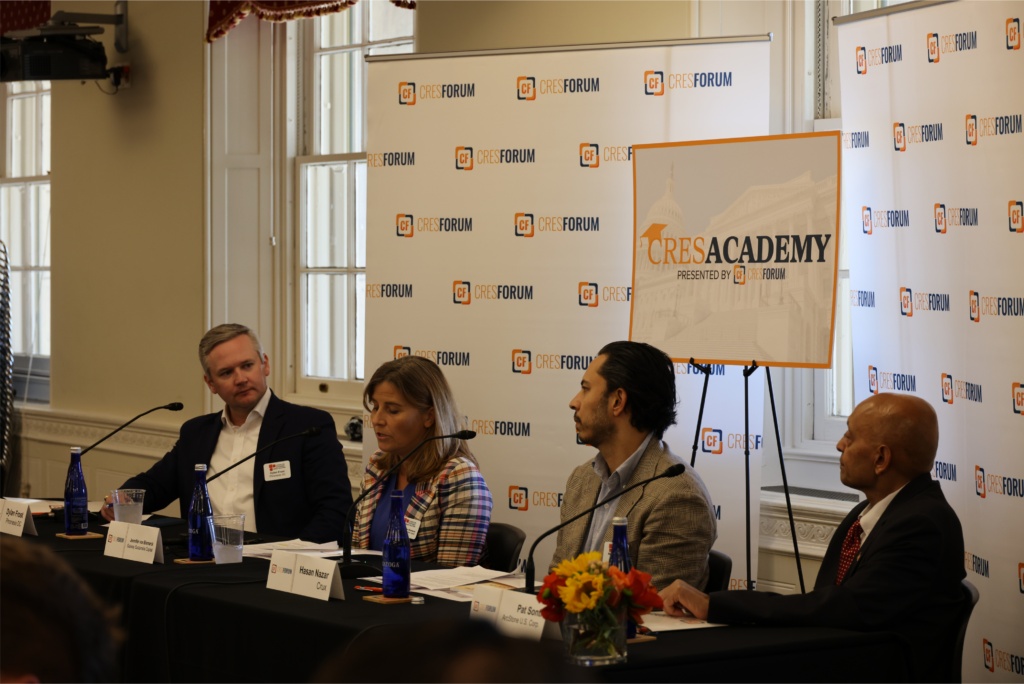 Jennifer von Bismarck, second from left, at a CRES Academy panel with Dylan Frost, Hasan Nazar and Pat Sonti.