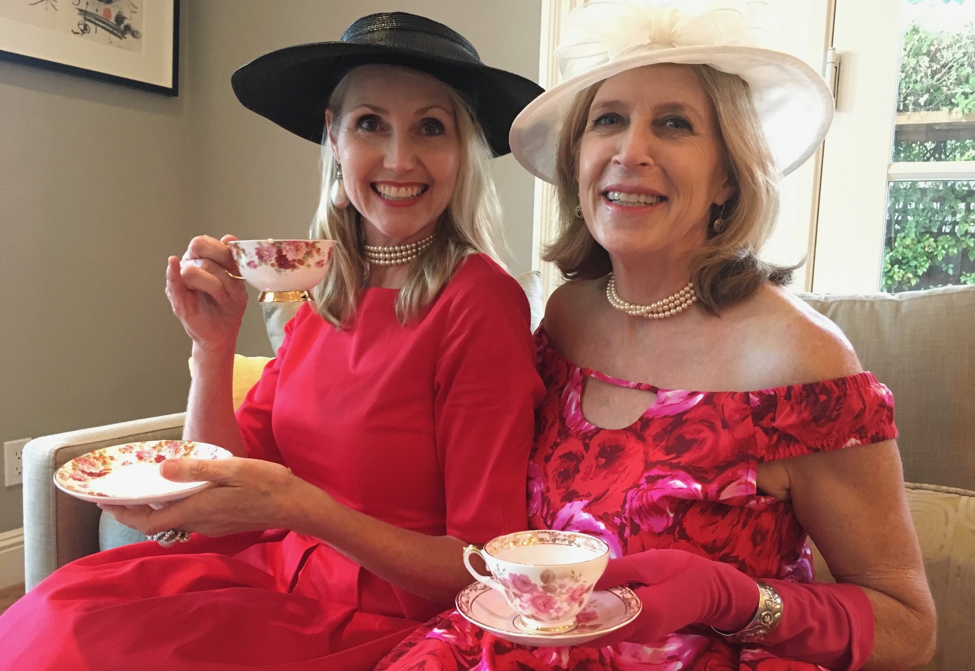 Amanda Jones on the left and Jennifer Chapin on the right at a Kikoko tea event