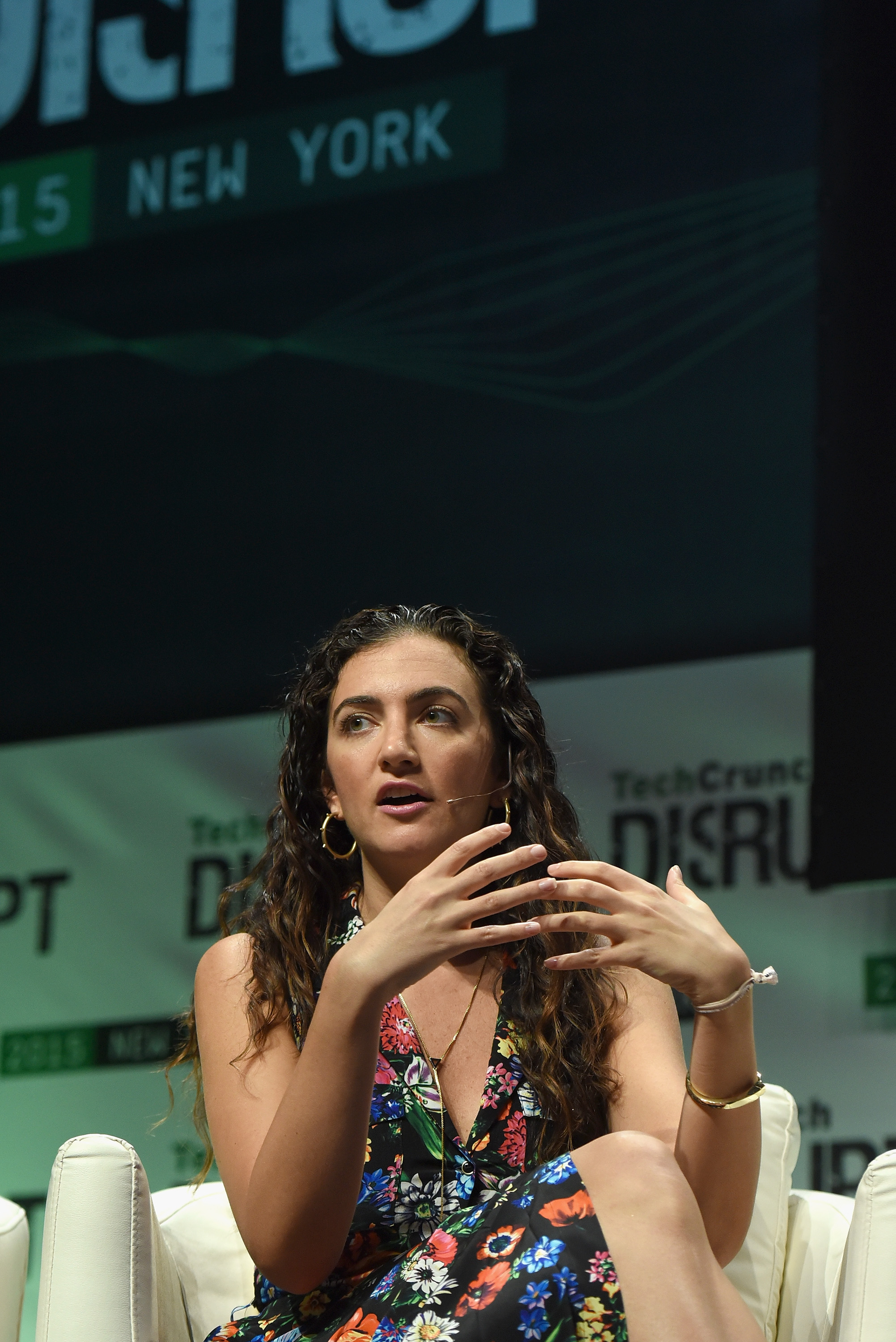 Jennifer Hyman speaking onstage at TechCrunch Disrupt in New York in 2015