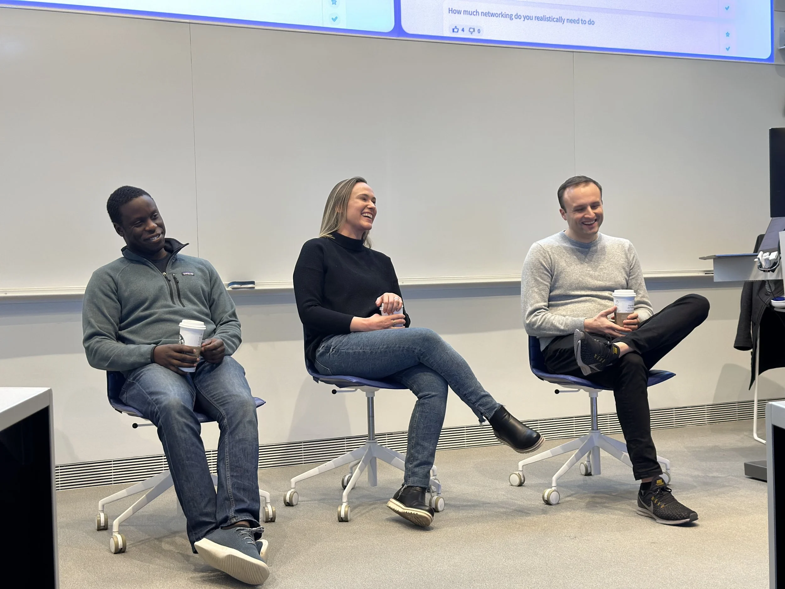 Jessica Holton, seated in the center, joins a discussion pictured on Access Distributed’s story page.