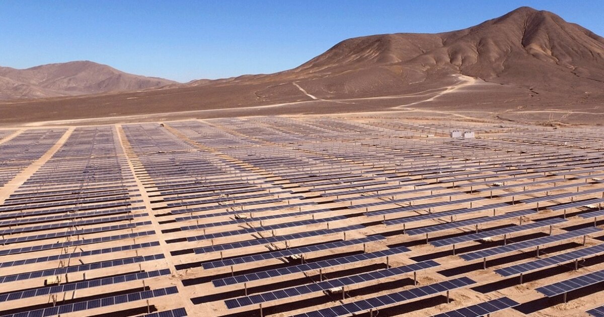A large solar installation shown in reporting on Klarzen's renewable-energy investment plans in Colombia