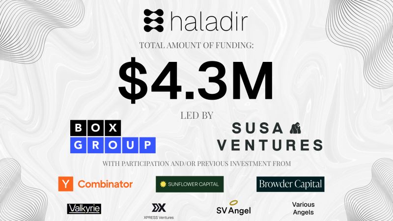 Haladir funding announcement showing 4.3 million dollars and participating investors