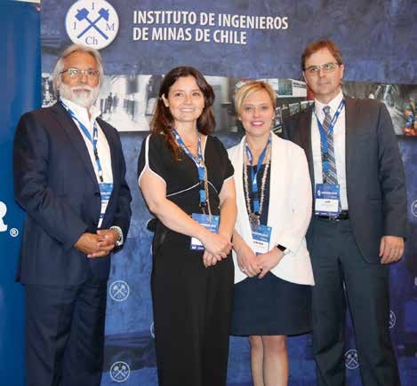 Mario Morales, Paula Tartari, Corina Hederra and Jim Breuer at the Chilean mining institute convention