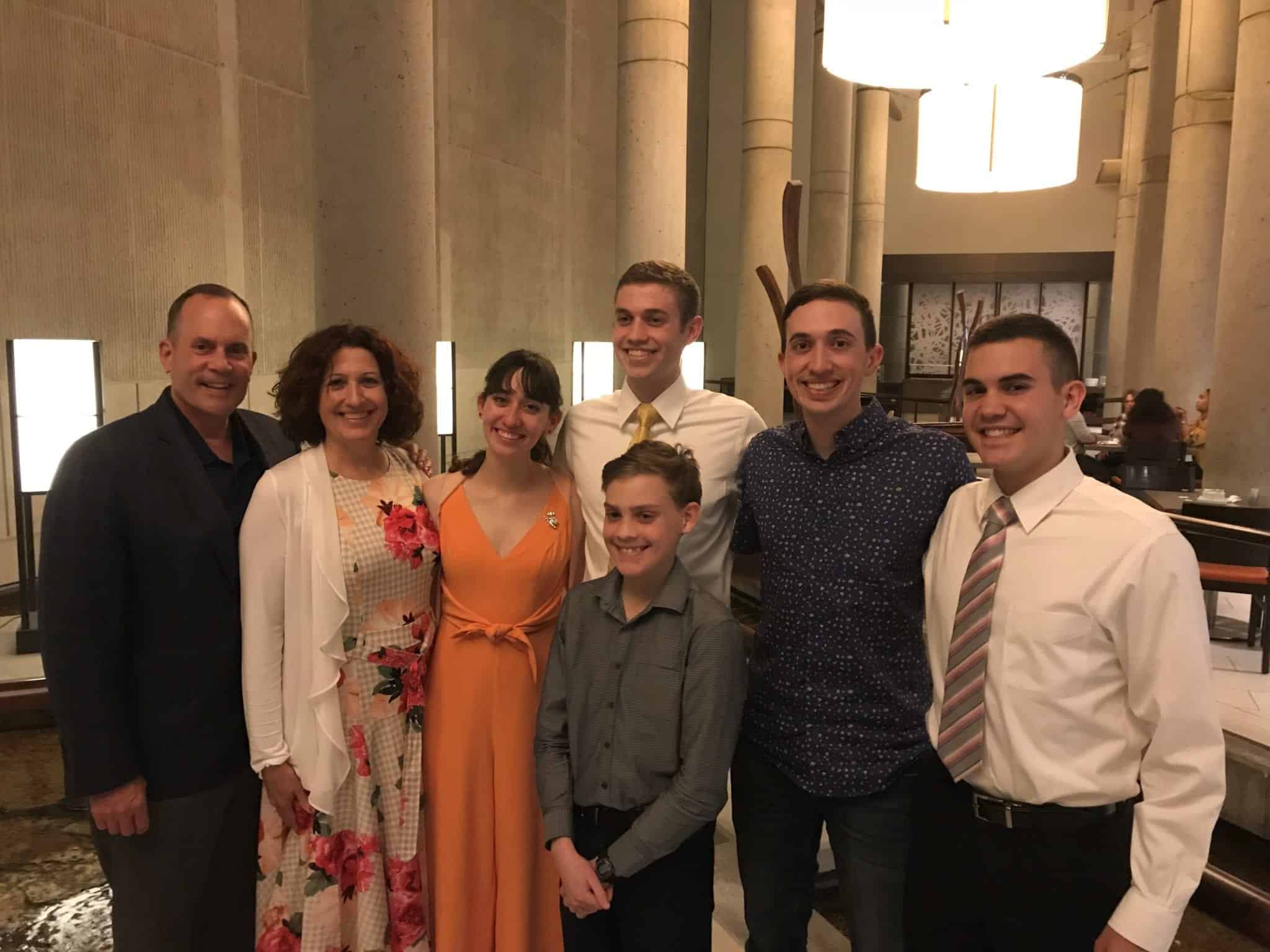 Jim and Rebecca Evans with their five children