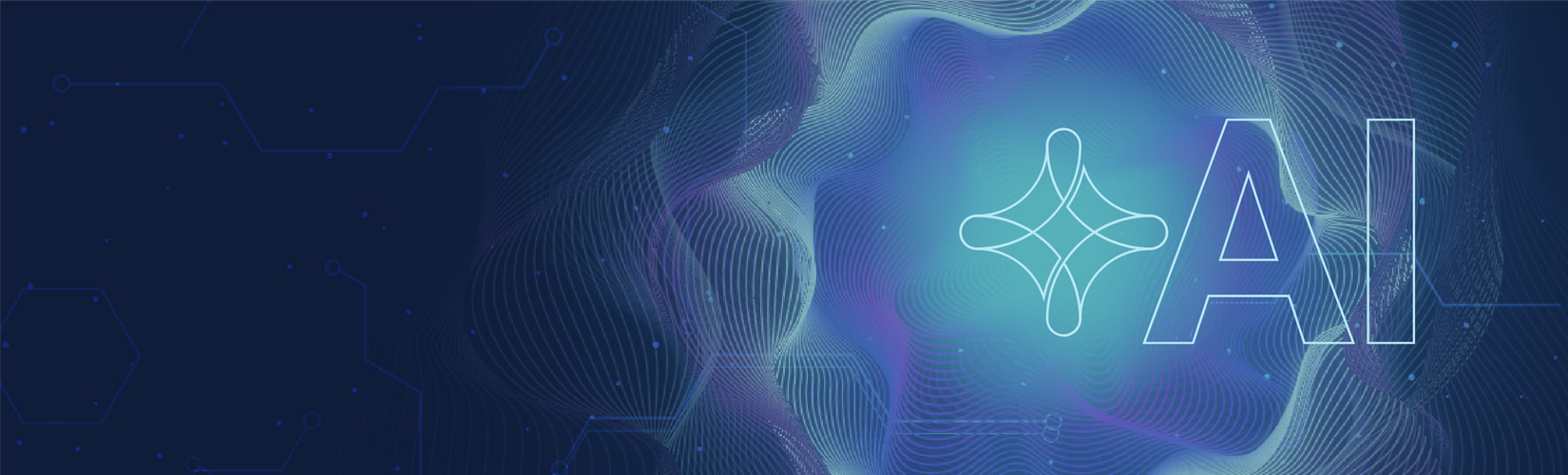 Blue Jitterbit product artwork with an abstract AI mark