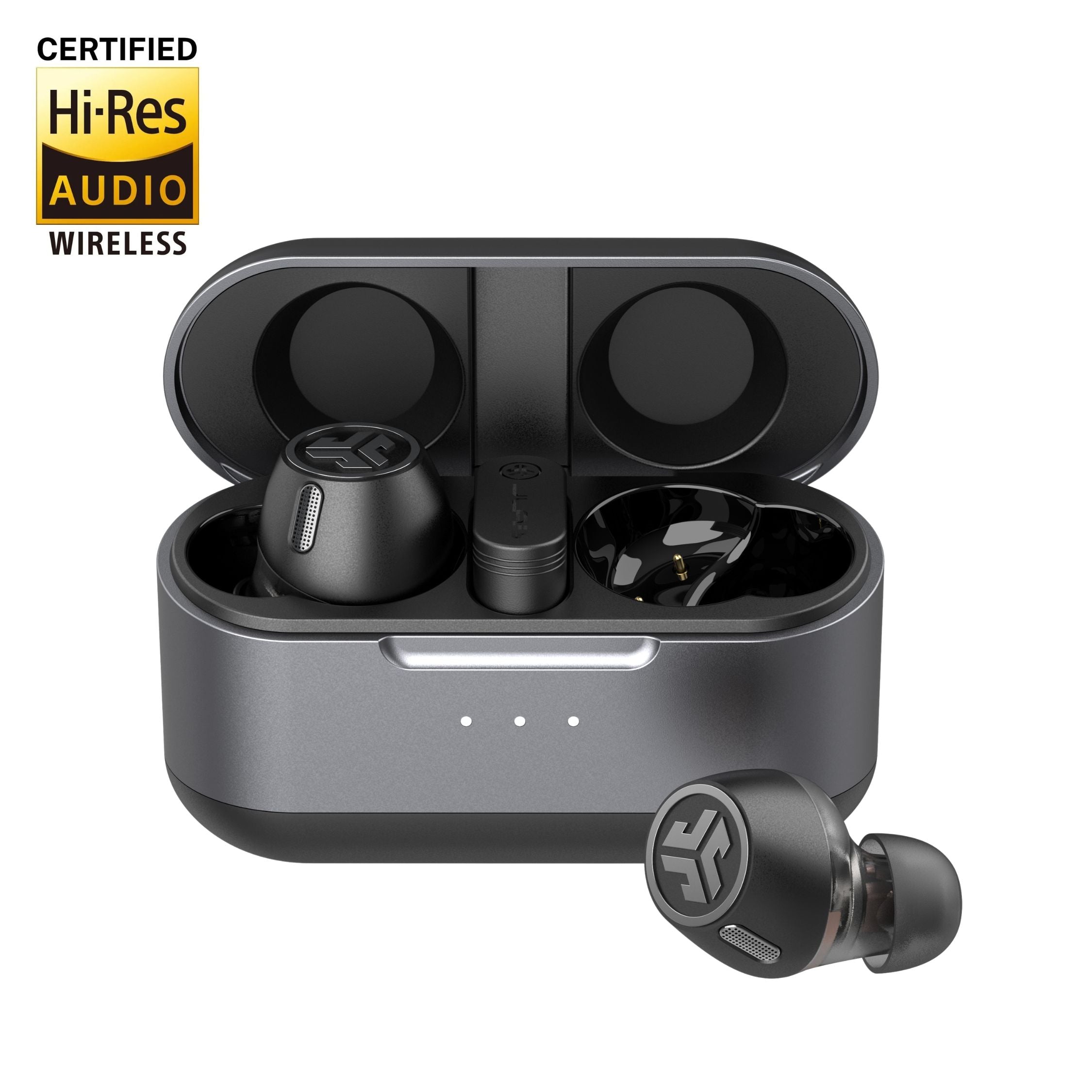 JLab Epic Lab Edition true wireless earbuds in charging case