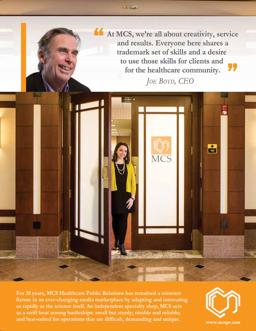 MCS’s 2016 print advertisement, with Joe Boyd above a photograph of its office entrance