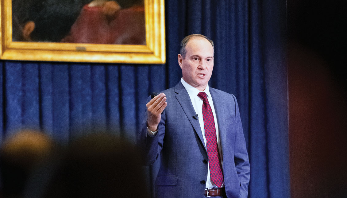 Joe Dominguez speaking at the Union League of Philadelphia in May 2019