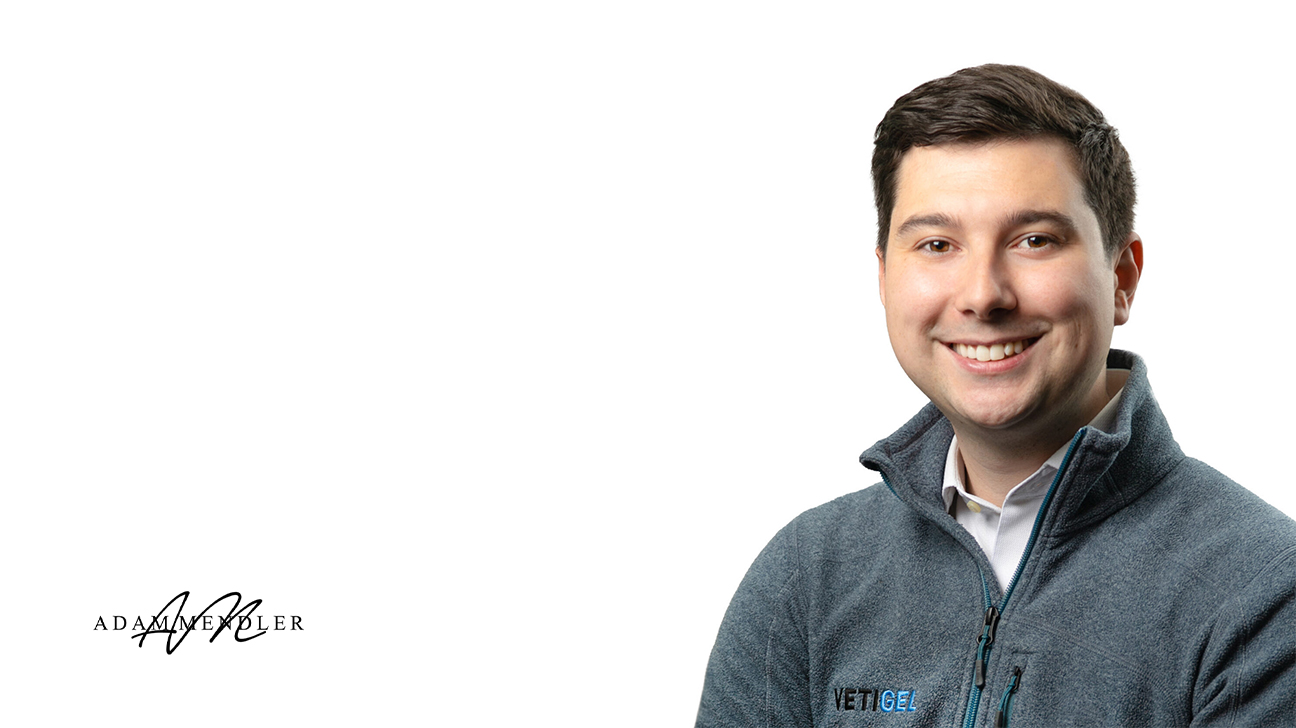 Joe Landolina wearing a VETIGEL jacket against a white background