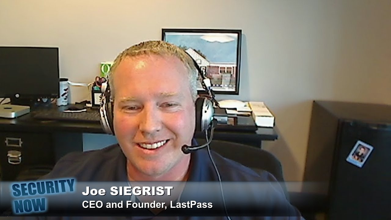 Joe Siegrist wearing a headset in his office during his October 2015 Security Now interview