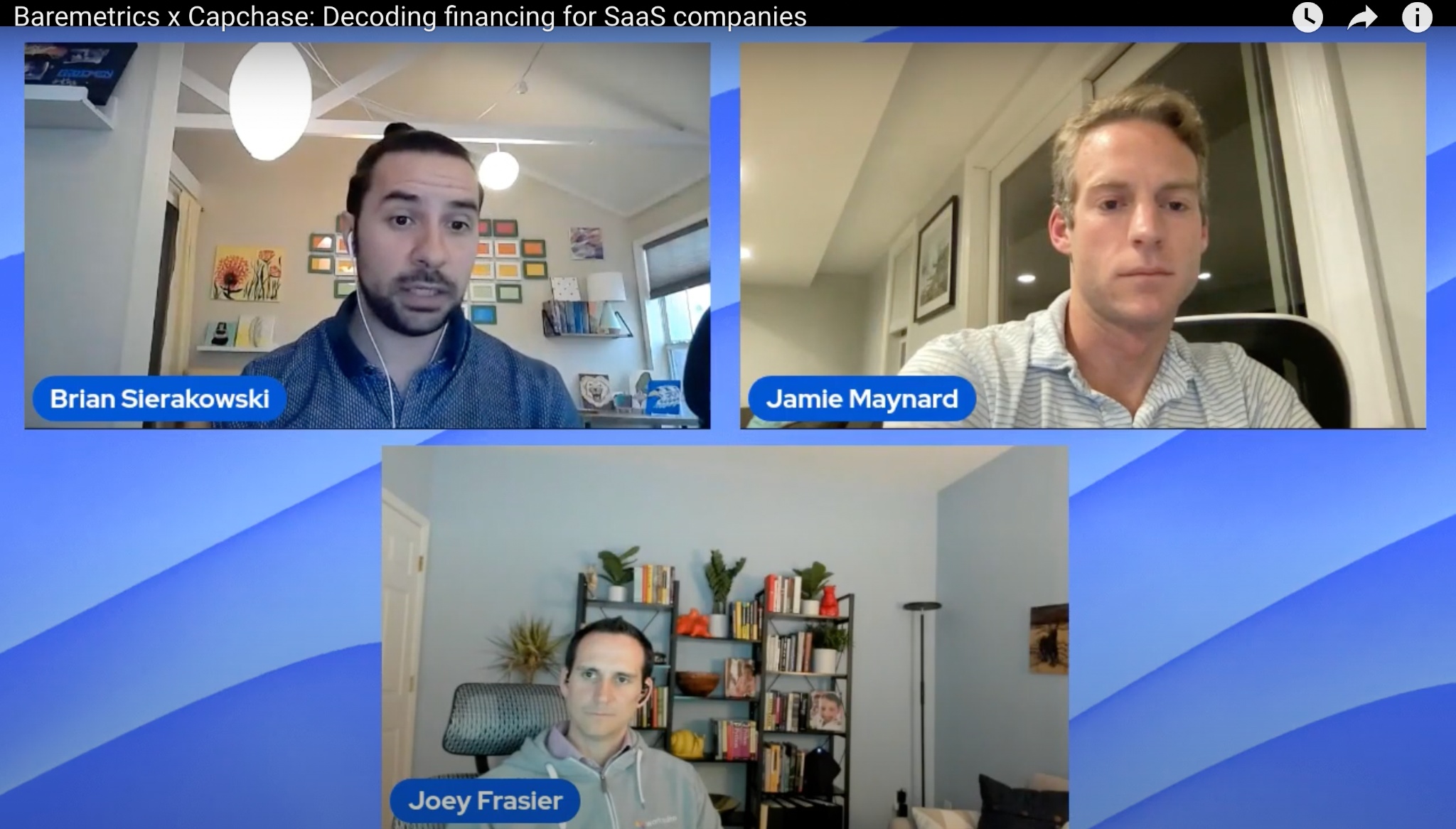 Webinar discussion with Brian Sierakowski at top left, Jamie Maynard at top right and Joey Frasier below.