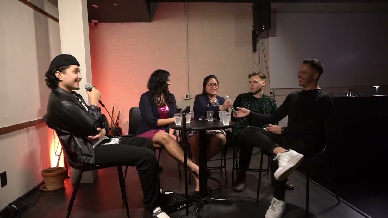 A music and artificial intelligence panel with five speakers seated in conversation